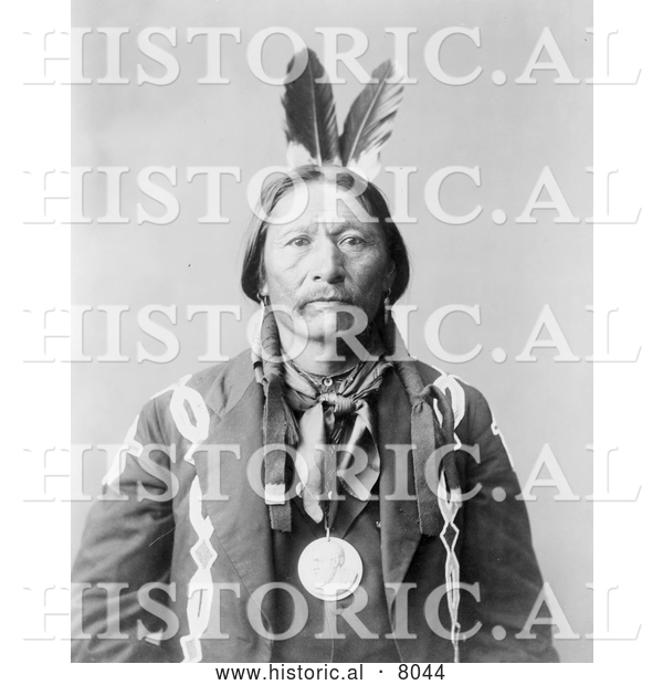 Historical Image of Buckskin Charlie, Native American Indian 1899 - Black and White