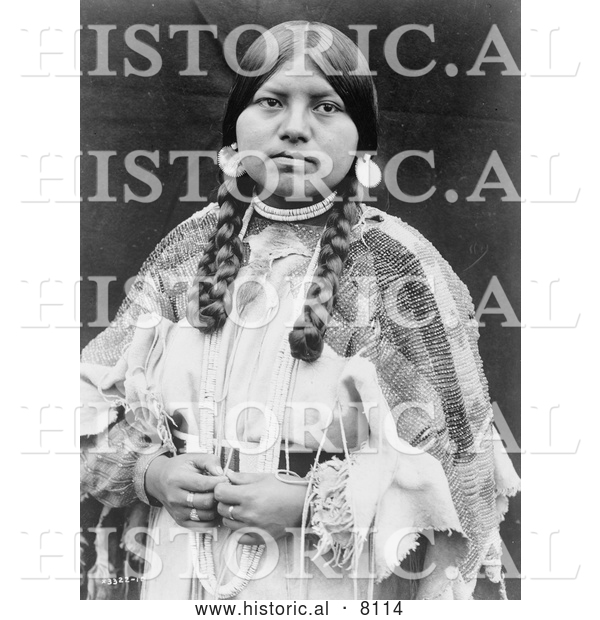Historical Image of Cayuse Native American Indian Woman 1910 - Black and White