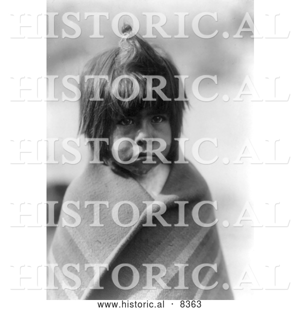 Historical Image of Chemehuevi Indian Boy 1907 - Black and White Version