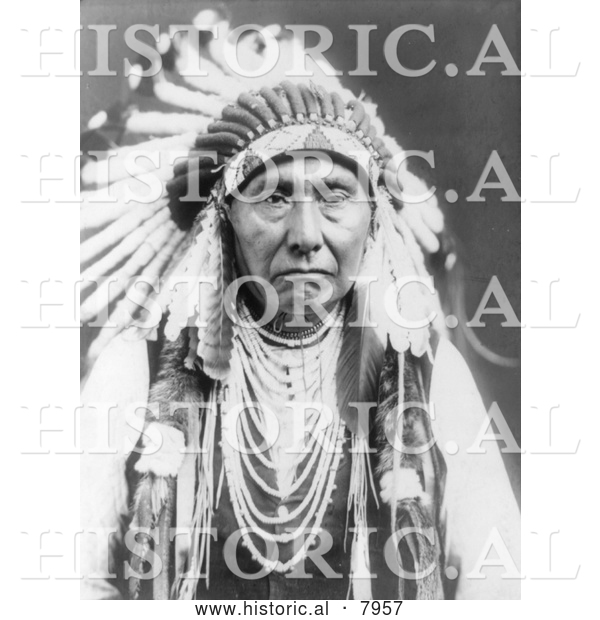 Historical Image of Chief Joseph, a Native American Indian 1903 - Black and White