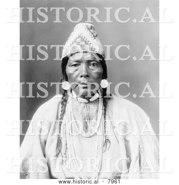 Historical Image of Daughter of Chief Kamakur, a Native American Indian 1915 - Black and White