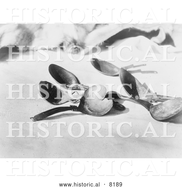 Historical Image of Elk Horn Spoons 1923 - Black and White