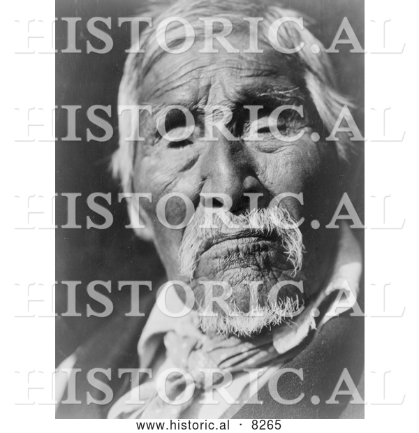 Historical Image of Karok Native American Man 1923 - Black and White Version