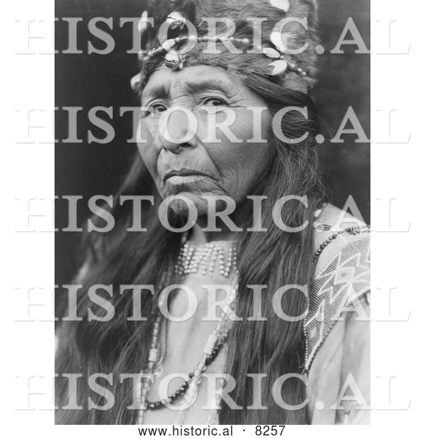Historical Image of Klamath Woman 1923 - Black and White Version