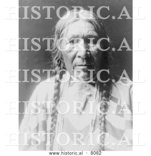 Historical Image of Native American Indian Daughter of Tamahus 1910 - Black and White