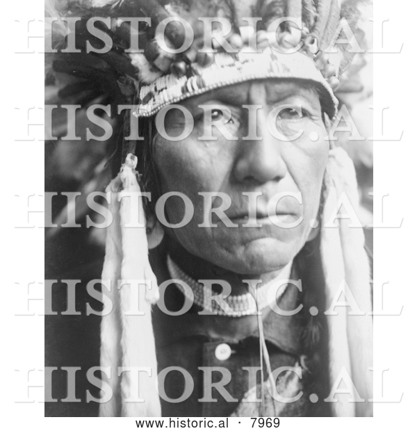 Historical Image of Nez Perce, a Native American Indian 1910 - Black and White