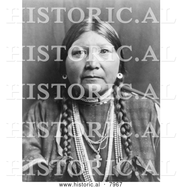 Historical Image of Nez Perce Matron, a Native American Indian 1910 - Black and White