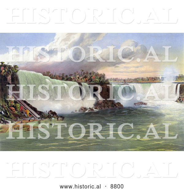 Historical Image of the Beach and Incline Railway at Niagara Falls