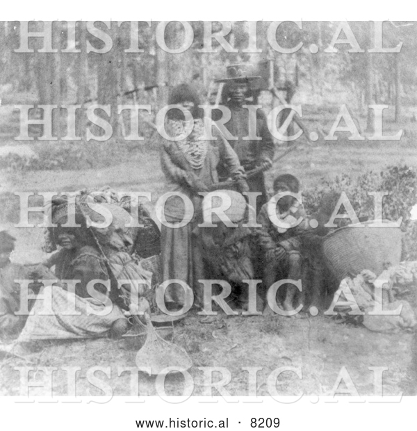 Historical Image of Washoe Indians - Black and White