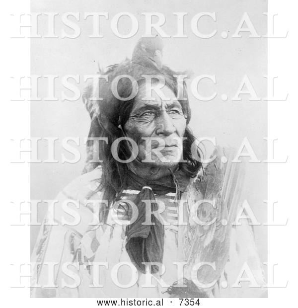 Historical Photo of 6 Pool Long Otter, Crow Indian Man 1905 - Black and White
