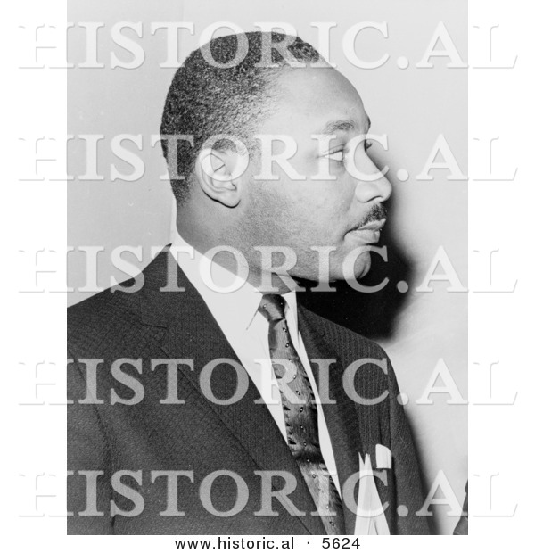 Historical Photo of a Profile Featuring Martin Luther King Jr. - Black and White Version