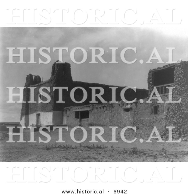 Historical Photo of Acoma Church - Black and White Version