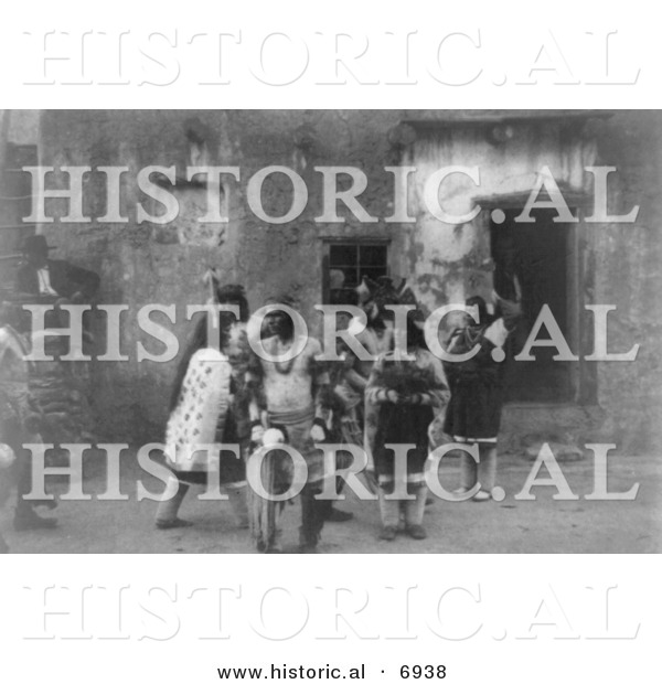Historical Photo of Acoma Indian Fiesta - Black and White Version