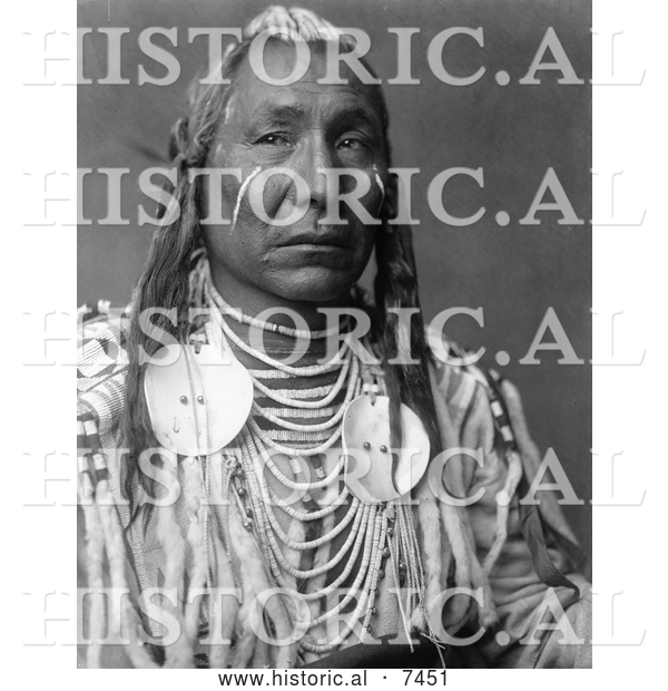 Historical Photo of Apsaroke Crow Indian Man Called Red Wing 1908 - Black and White