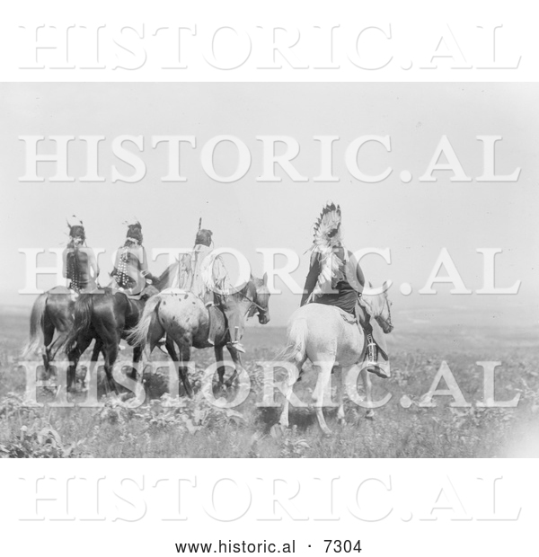 Historical Photo of Apsaroke Indian Chief and Staff 1905 - Black and White