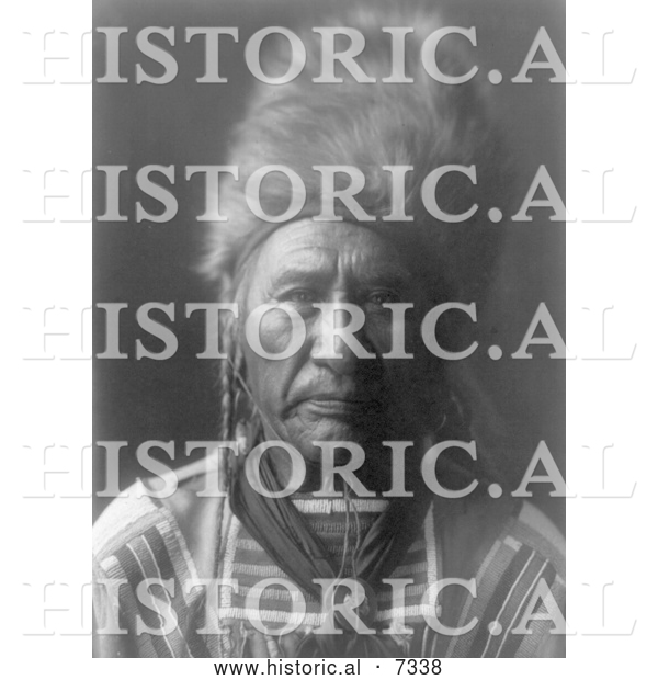 Historical Photo of Apsaroke Man by the Name of Old Dog 1908 - Black and White
