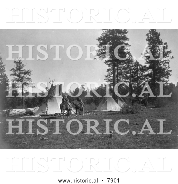 Historical Photo of Camp of the Root Diggers 1909 - Black and White