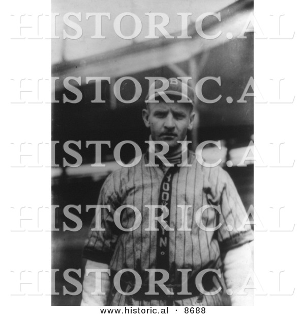 Historical Photo of Casey Stengel, a Baseball Player of the Brooklyn Dodgers in 1914 - Black and White Version