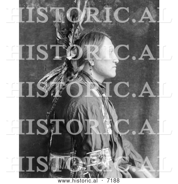 Historical Photo of Charging Thunder, Sioux Indian Man 1900 - Black and White