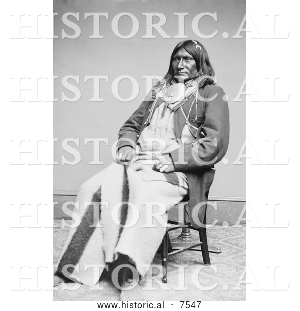 Historical Photo of Cheyenne Indian Chief - Black and White