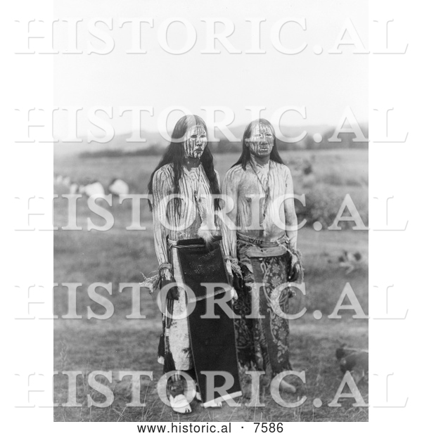 Historical Photo of Cheyenne Native Sun Dancers 1910 - Black and White