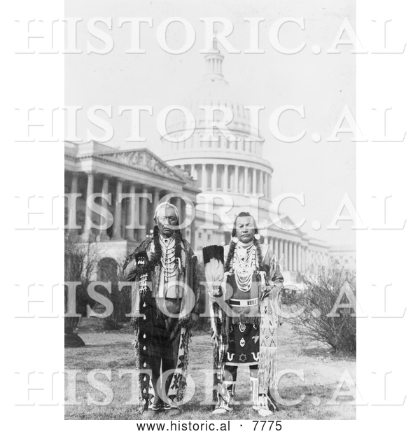 Historical Photo of Chiefs at the US Capitol 1927 - Black and White