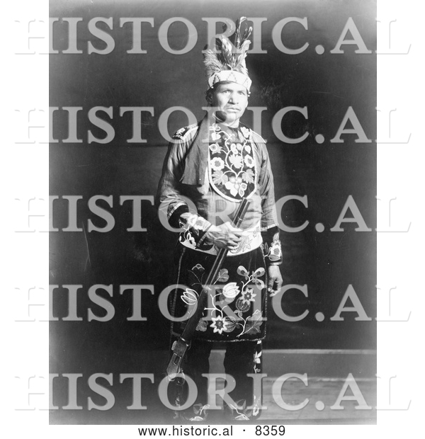 Historical Photo of Chippewa Indian 1918 - Black and White