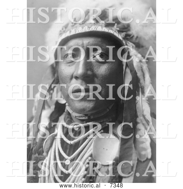 Historical Photo of Crow Indian Called Old White Man 1908 - Black and White