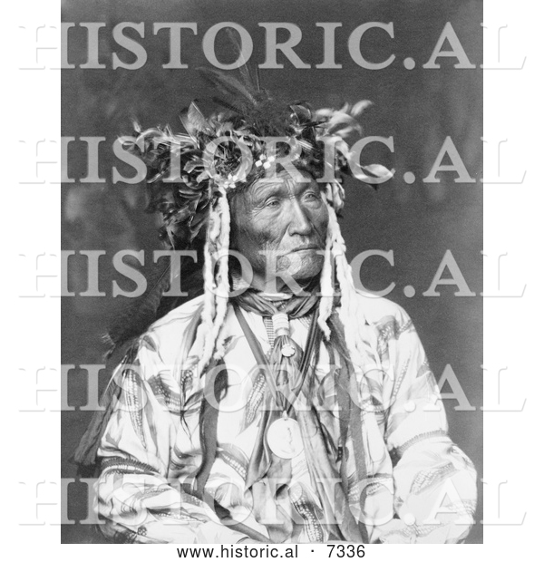 Historical Photo of Crow Indian Chief 1906 - Black and White