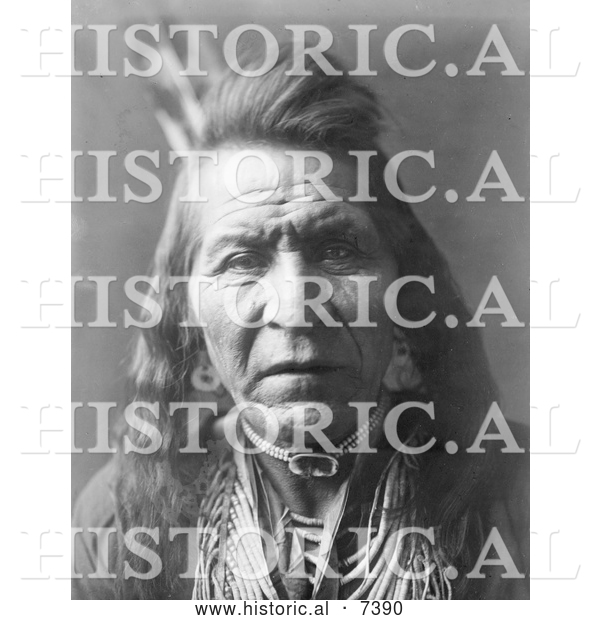 Historical Photo of Crow Indian Man by the Name of Two Leggings 1908 - Black and White
