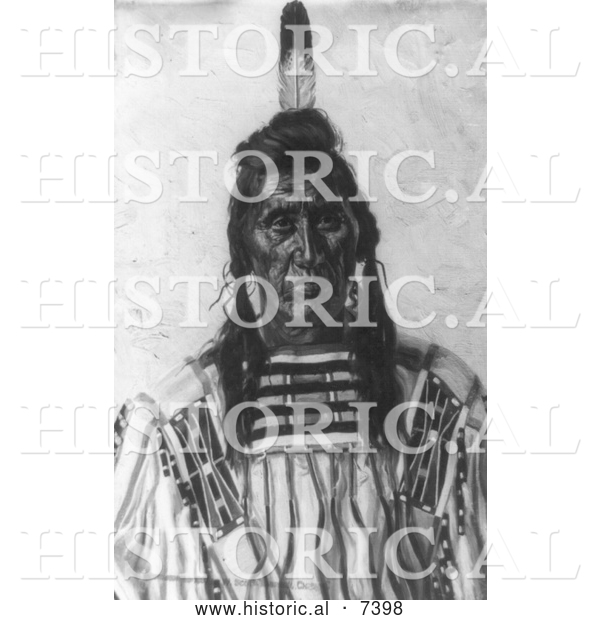 Historical Photo of Crow Indian Man Called Chief Pretty Eagle 1897 - Black and White