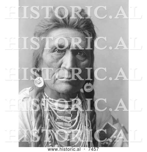 Historical Photo of Crow Indian Man Called Wolf 1908 - Black and White