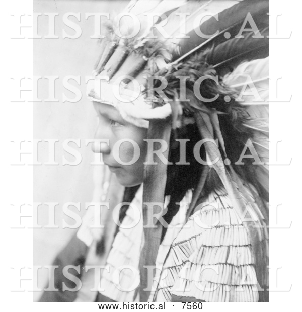 Historical Photo of Daughter of Bad Horse, Cheyenne Native 1905 - Black and White