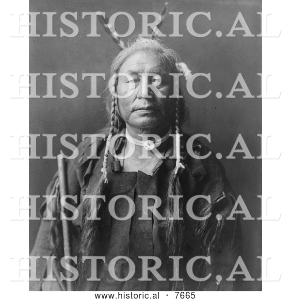 Historical Photo of Eagle Child, Atsina Indian Man 1908 - Black and White