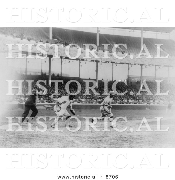 Historical Photo of Eddie Murphy Batting for the Philadelphia Pirates Baseball Team, 1914 - Black and White Version