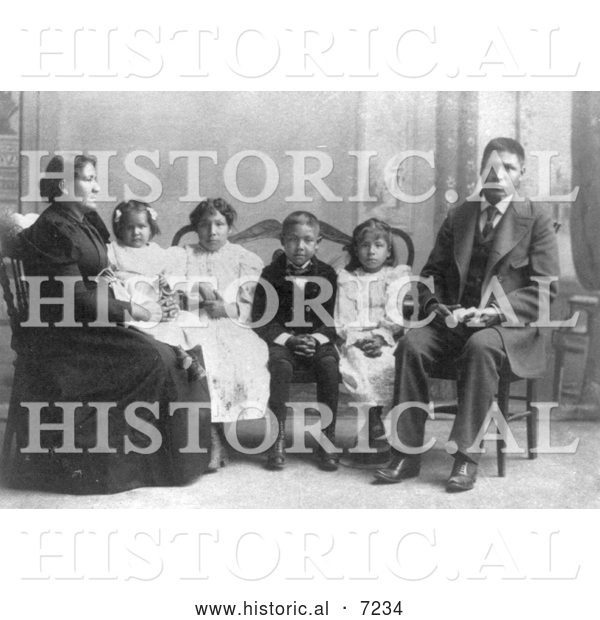 Historical Photo of Hampton Indian Students 1900 - Black and White
