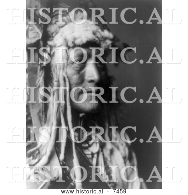 Historical Photo of Hidatsa Indian Man by the Name of White Duck 1908 - Black and White