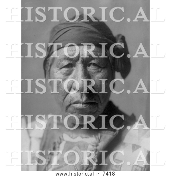 Historical Photo of Hidatsa Indian Man Called Sitting Owl 1908 - Black and White