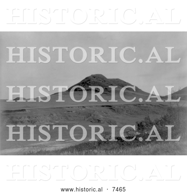 Historical Photo of Hill and Valley in North Dakota, Former Locatio 1908 - Black and White