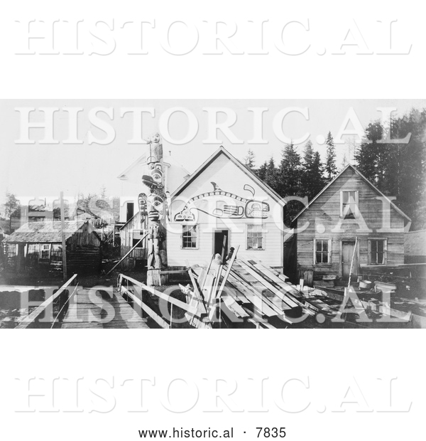 Historical Photo of Home of Chief Ko-Teth Sha-Doc 1906 - Black and White