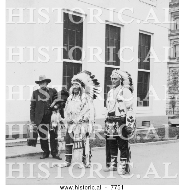 Historical Photo of Indian Chiefs 1921 - Black and White