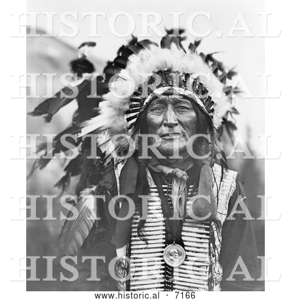 Historical Photo of Iron Shell, Lakota Sioux Indian 1908 - Black and White