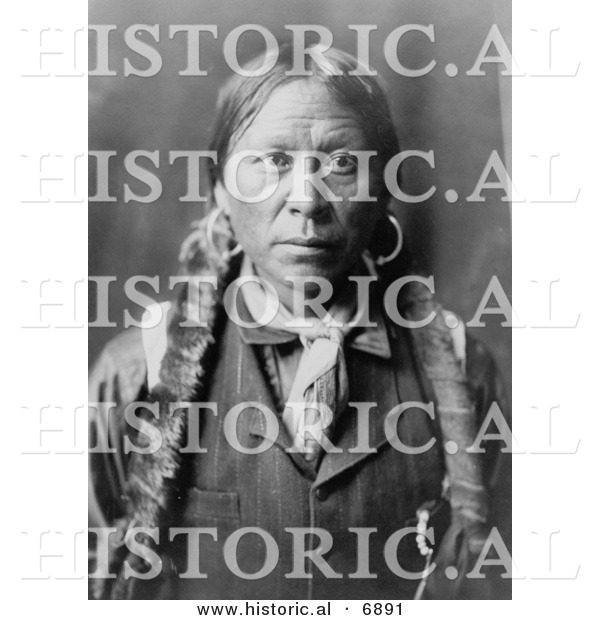 Historical Photo of Jicarilla Indian Man - Black and White Version