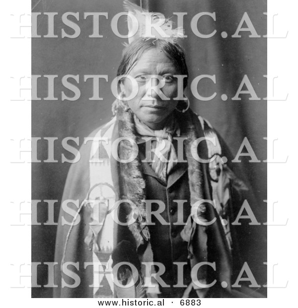 Historical Photo of Jicarilla Man - Native American Indian - Black and White Version