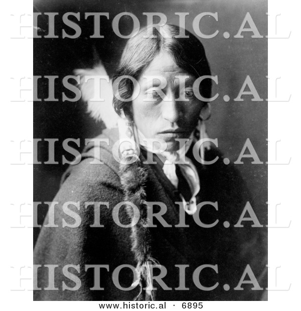 Historical Photo of Jicarilla Native American Indian Man - Black and White Version