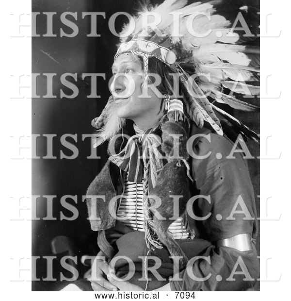 Historical Photo of Joe Black Fox, Sioux 1900 - Black and White