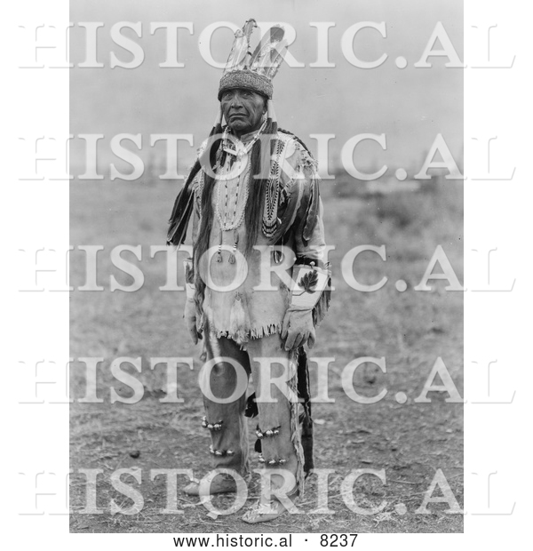 Historical Photo of Klamath Indian Man in Costume 1923 - Black and White