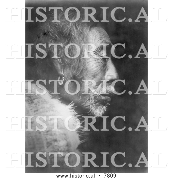 Historical Photo of Kwakiutl Man 1914 - Black and White