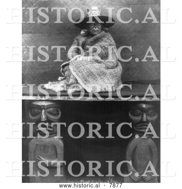 Historical Photo of Kwakiutl Woman 1910 - Black and White