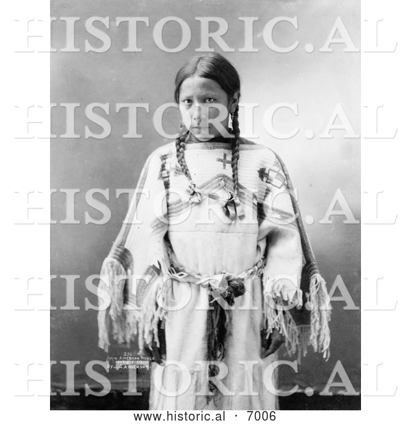Historical Photo of Lakota Indian Woman, Julia American Horse 1900 - Black and White